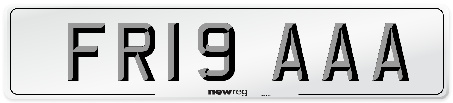 FR19 AAA Number Plate from New Reg